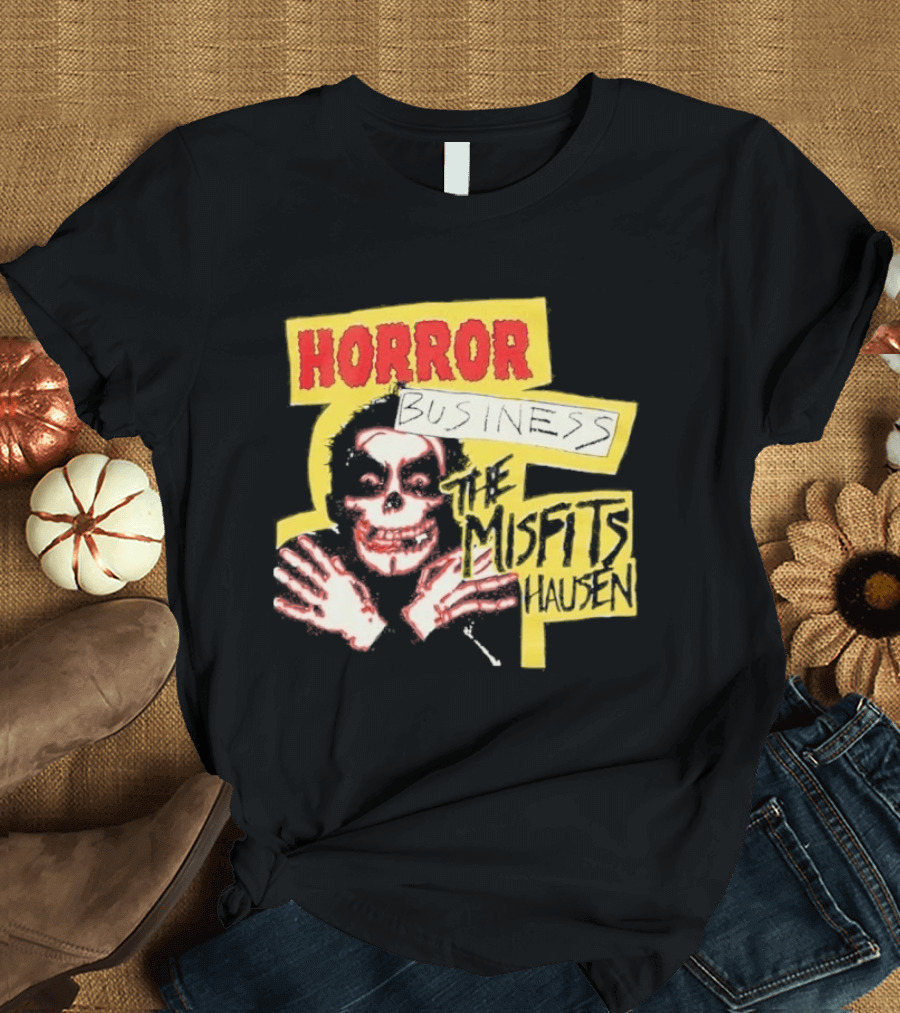 Middle Of Beyond Misfitshausen Misfits X Danhausen Horror Business Iconic Skull T-Shirt