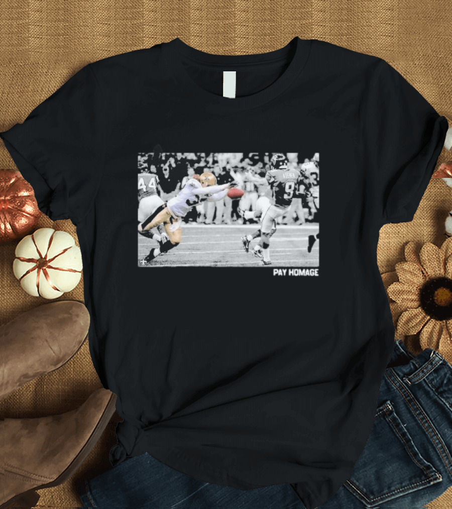 Steve Gleason Iconic Block Saints Falcons Pay Homage T-Shirt