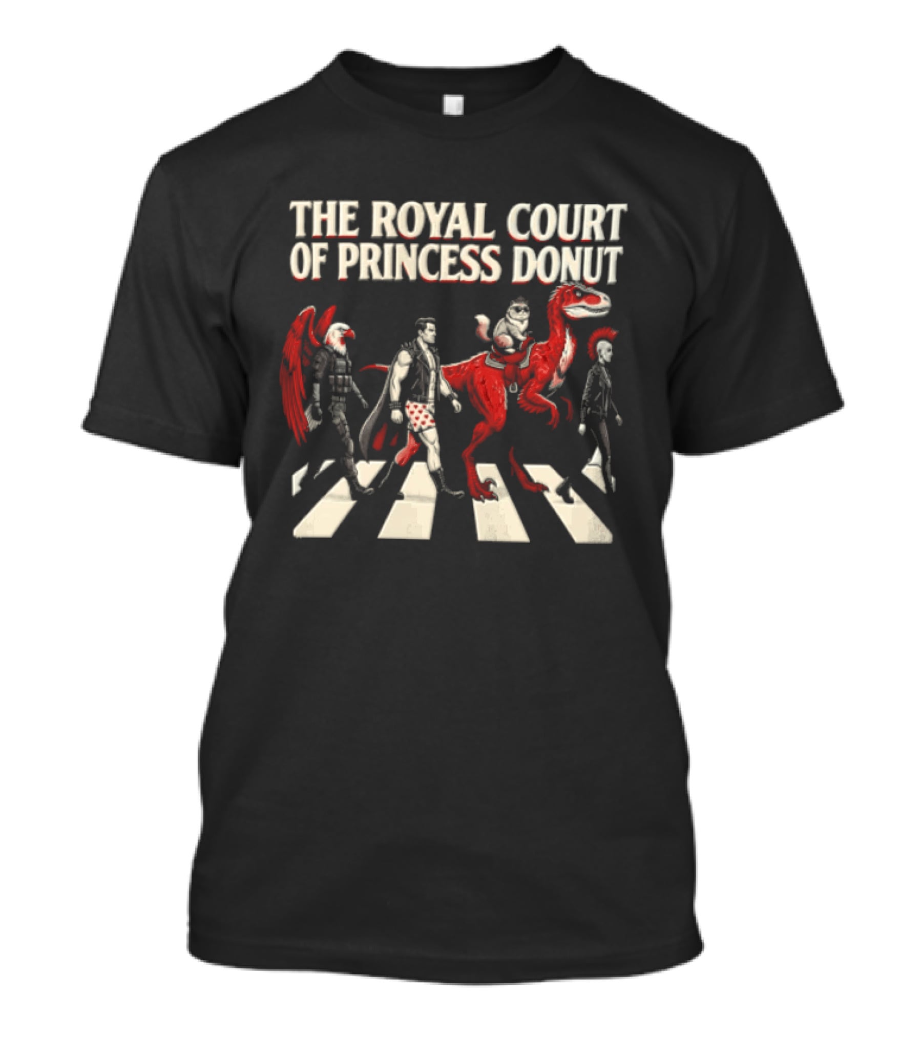 The Royal Court Of Princess Donut Abbey Road Dinosaur Parade T-Shirt