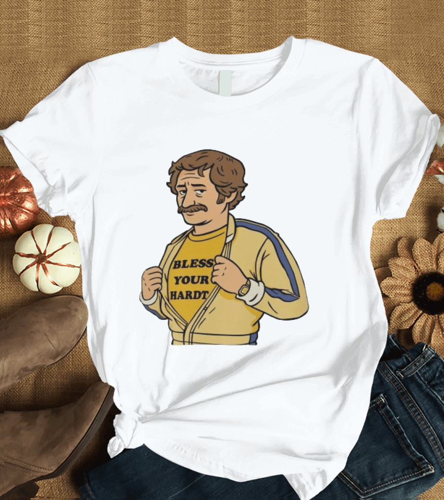 Bless Your Hardt Damn I'm Good Cartoon 70s Style Mustache Vintage Look T-Shirt