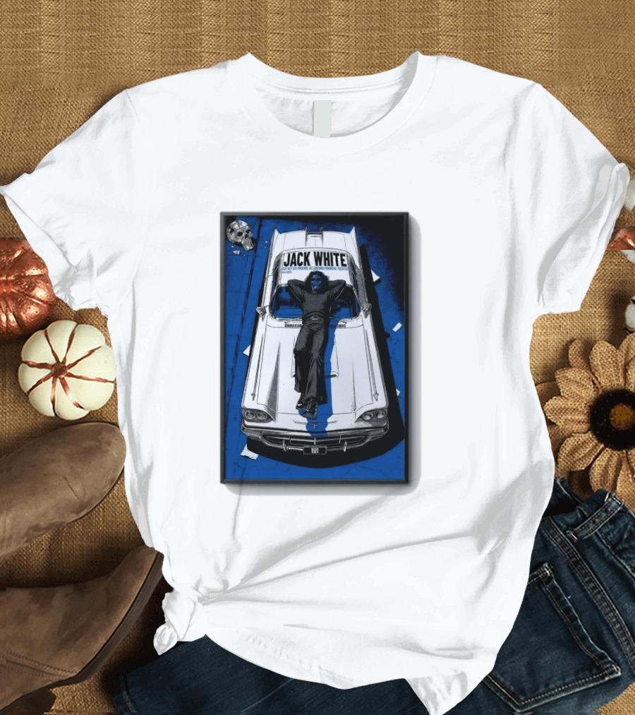 Jack White Phoenix AZ Concert October 3 2026 Classic Car And Skull T-Shirt