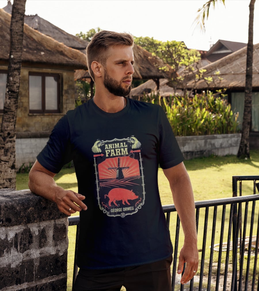 Animal Farm Obey George Orwell Classic Windmill And Pig T-Shirt