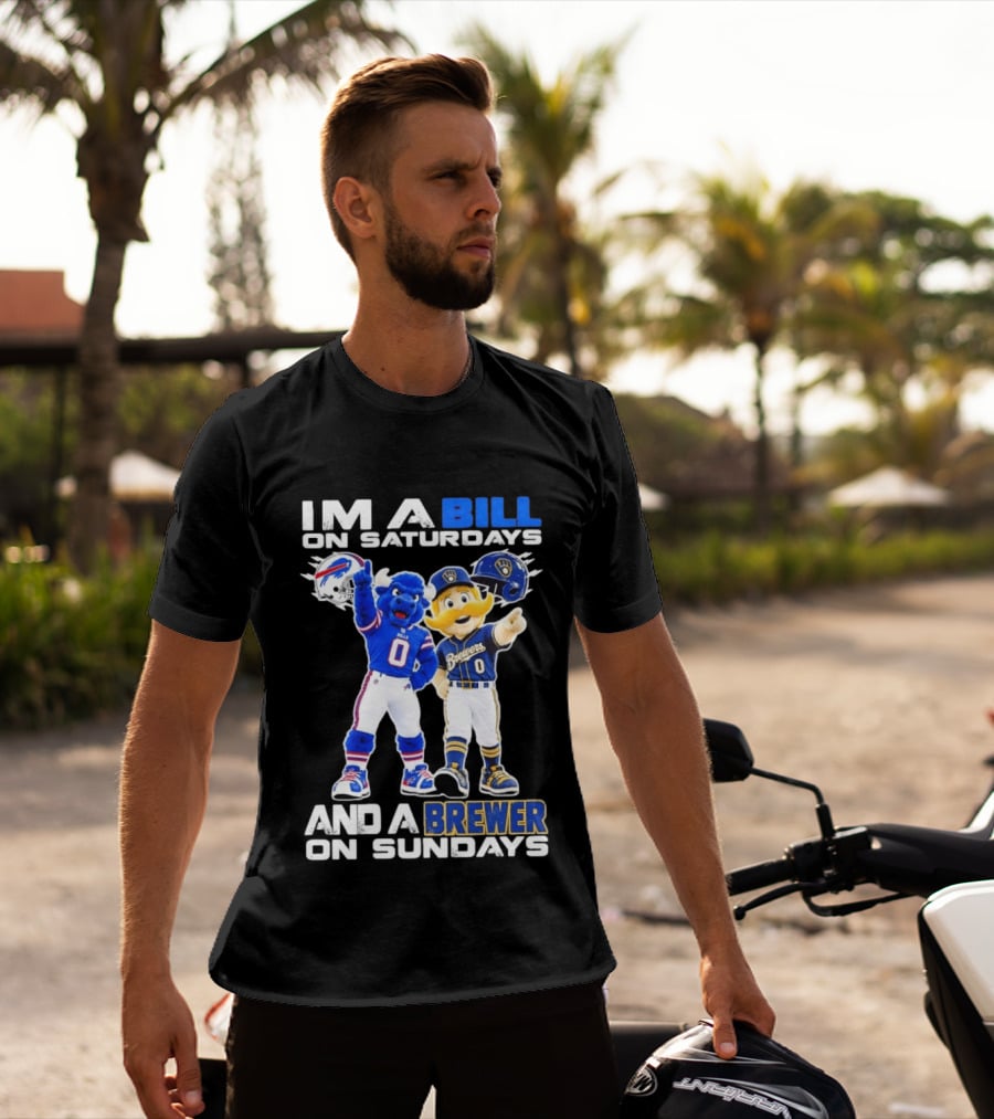 Buffalo Bills And Milwaukee Brewers Mascots Saturdays Sundays Fan Gear T-Shirt
