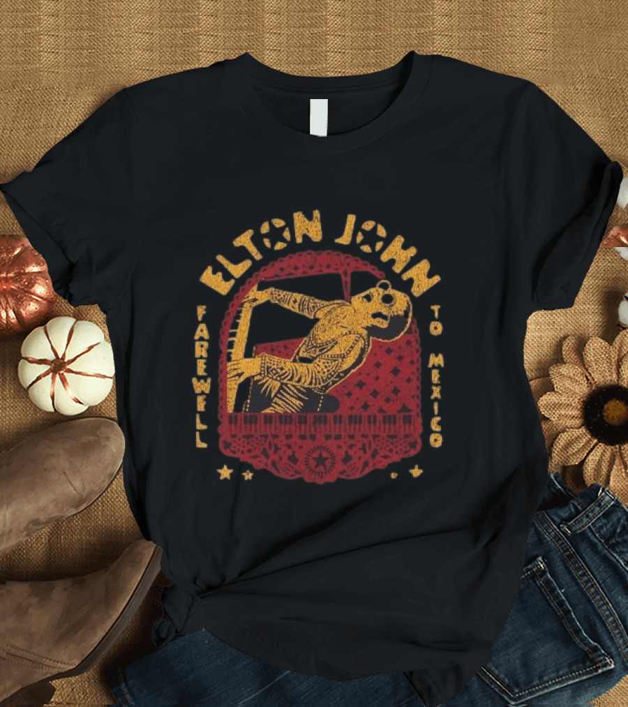 Elton John Farewell Yellow Brick Road Tour Concert Papel Picado T-Shirt