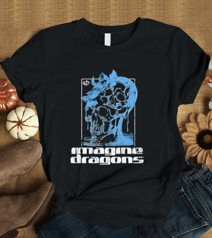 Imagine Dragons Melting Skull Blue T-Shirt