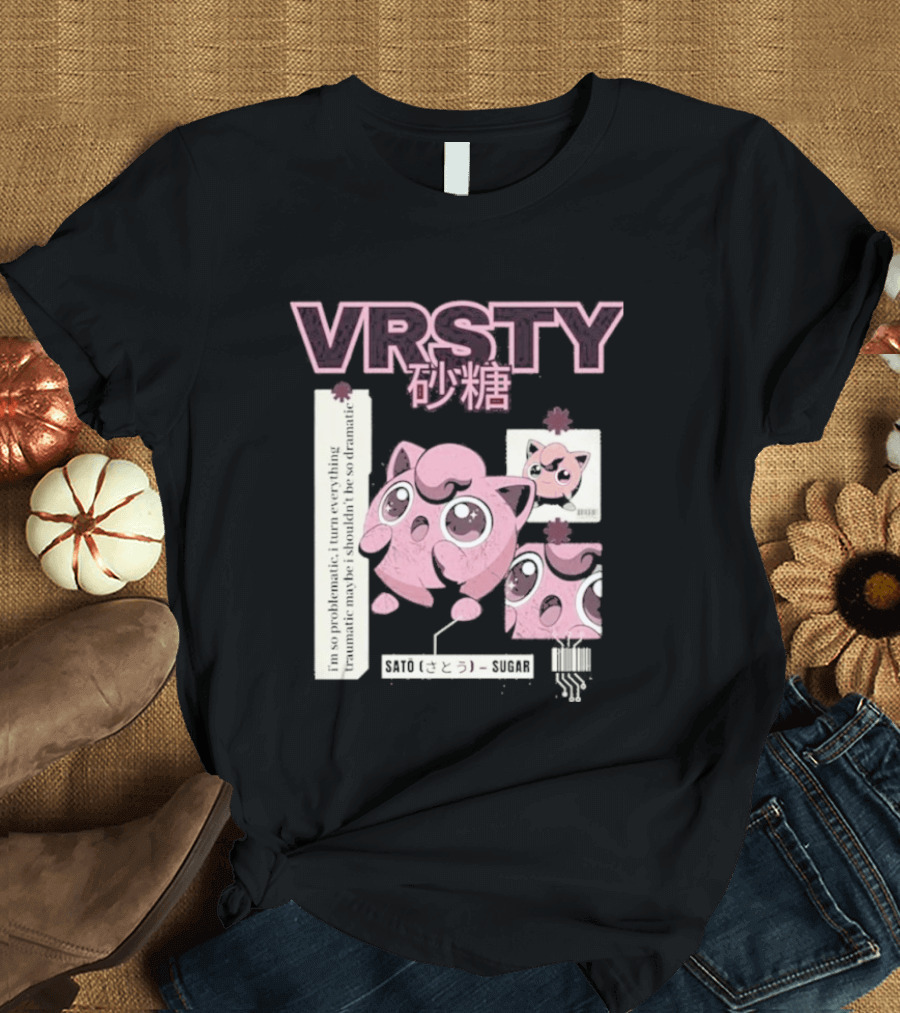 Vrsty Sato Sugar Jigglypuff Anime Style Kawaii Japanese T-Shirt