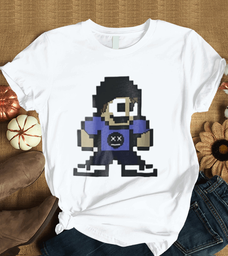 Eddsworld Tom Pixel Art With Black Beanie And Blue T-Shirt
