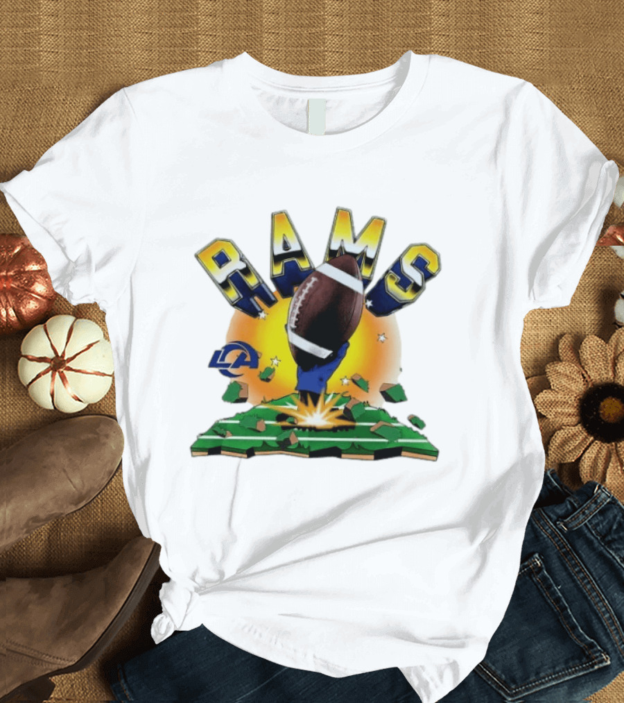 Los Angeles Rams 2026 Explode Clubhouse Football Burst T-Shirt