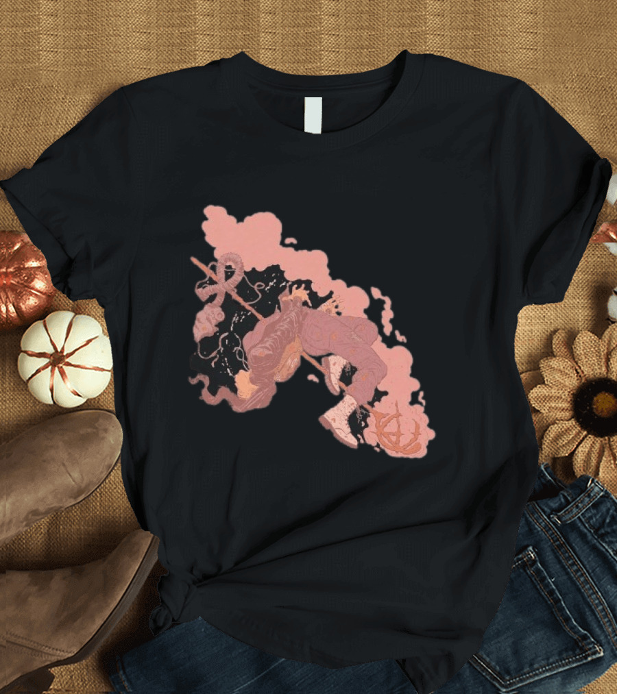 Demon Hunter Exile Warrior Art With Sword And Abstract T-Shirt