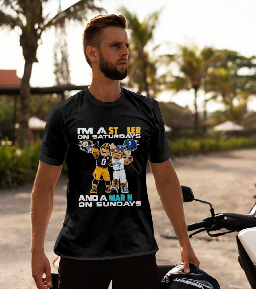 I'm A Steelers Fan On Saturdays And A Mariners Supporter On Sundays With Mascots T-Shirt