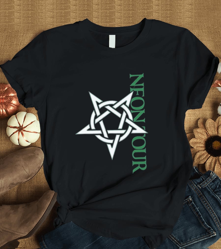 Neon Tour Interscope Store Face Burn Star T-Shirt