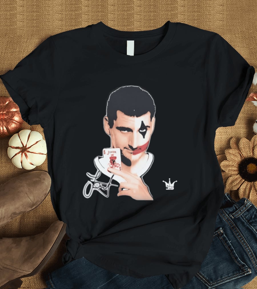 Joker Face Nikola Jokic Playing Card Denver Nuggets T-Shirt