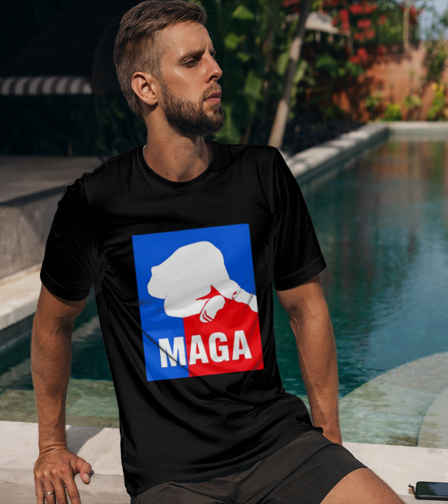 MAGA Political Parody Silhouette Red And Blue T-Shirt