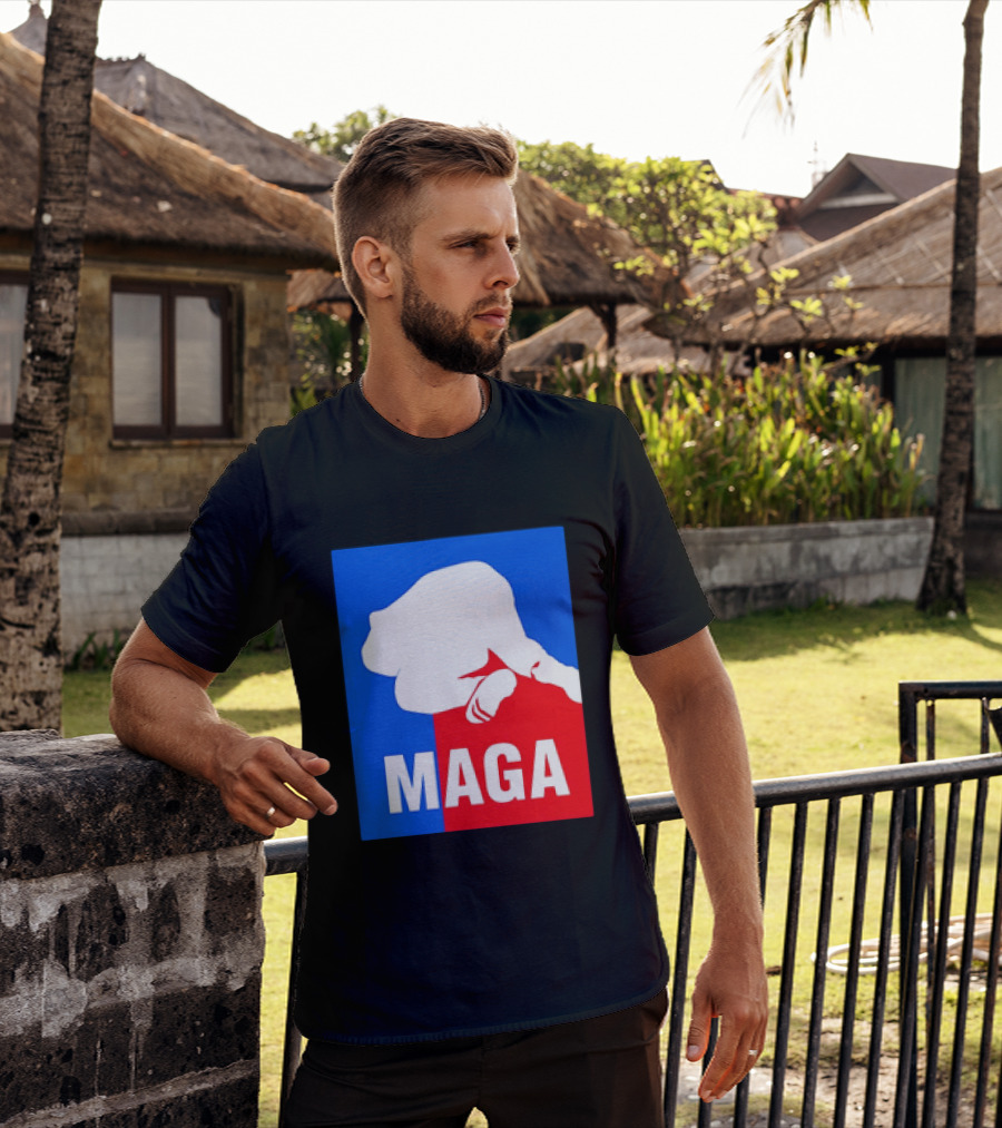 MAGA Political Parody Silhouette Red And Blue T-Shirt
