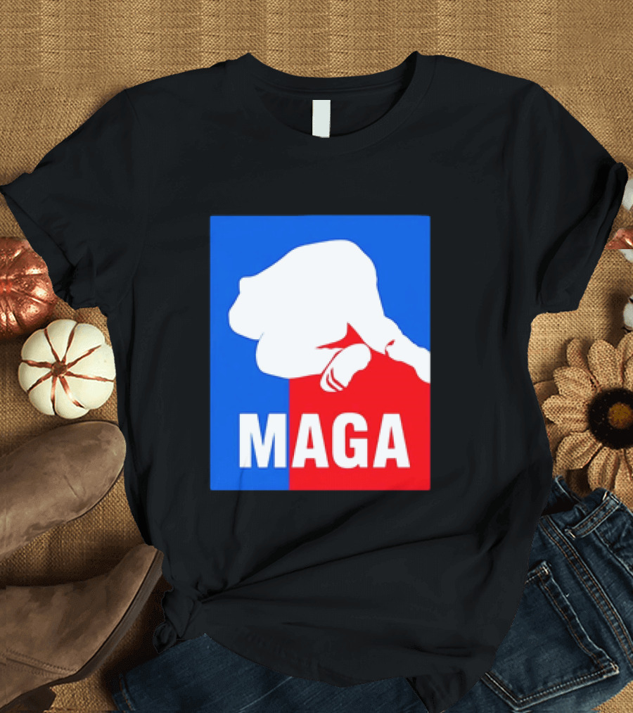 MAGA Political Parody Silhouette Red And Blue T-Shirt