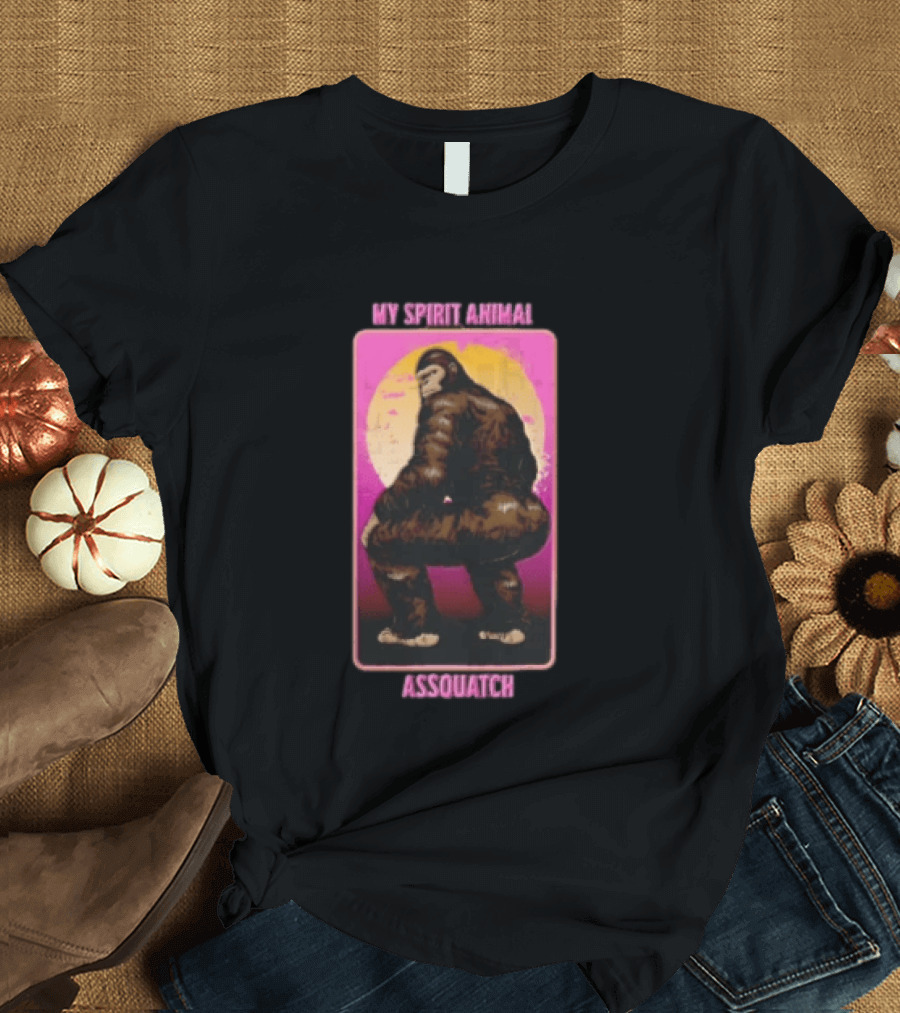 My Spirit Animal Assquatch Gorilla Twerking Retro Humorous T-Shirt