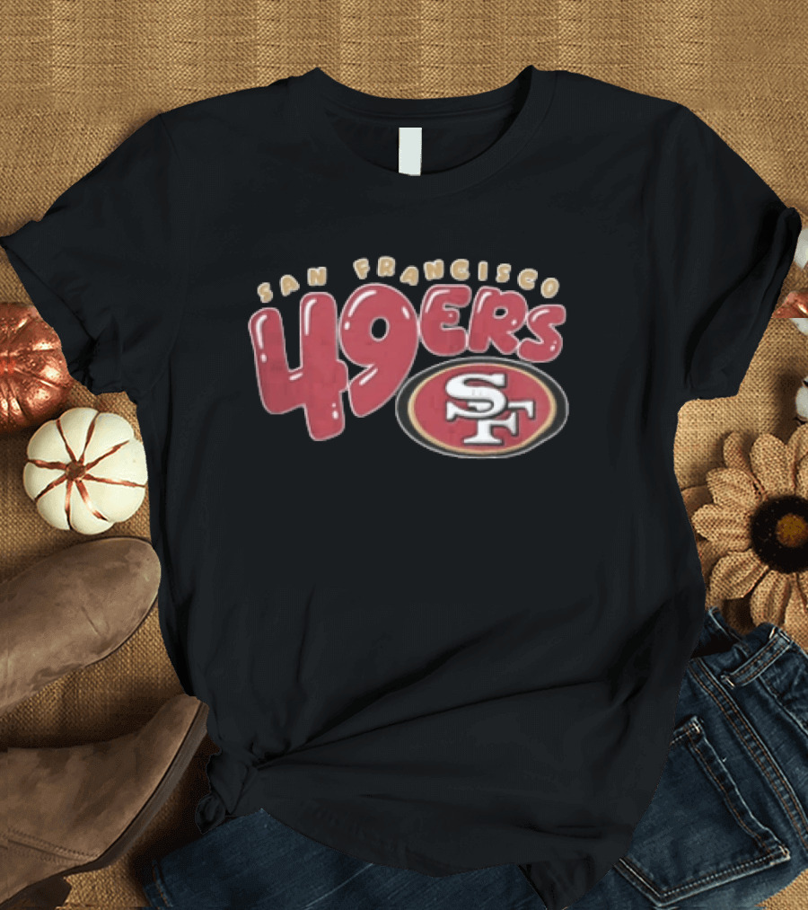San Francisco 49ers 49 Bubble Lettering Team SF T-Shirt