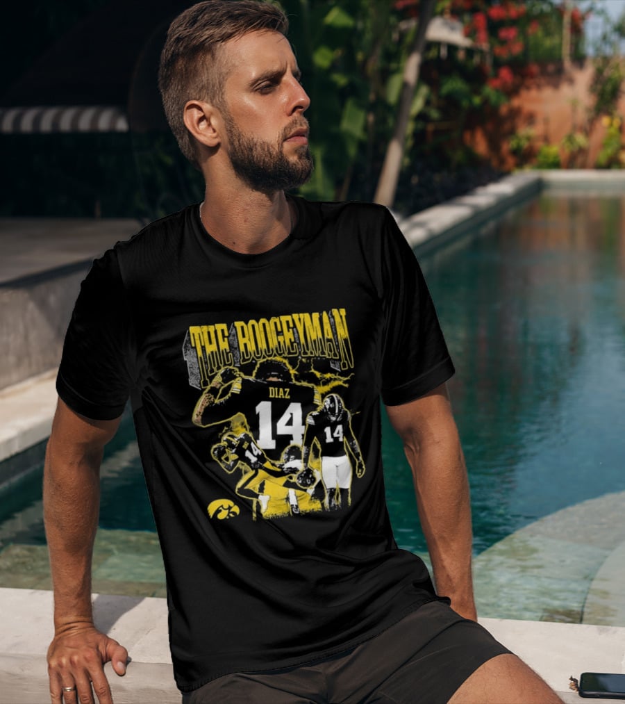 The Boogeyman Diaz No 14 Iowa Hawkeyes Football T-Shirt
