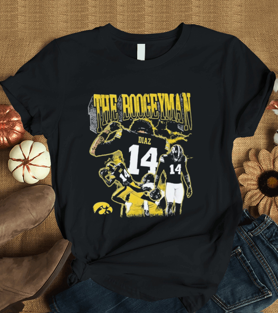 The Boogeyman Diaz No 14 Iowa Hawkeyes Football T-Shirt