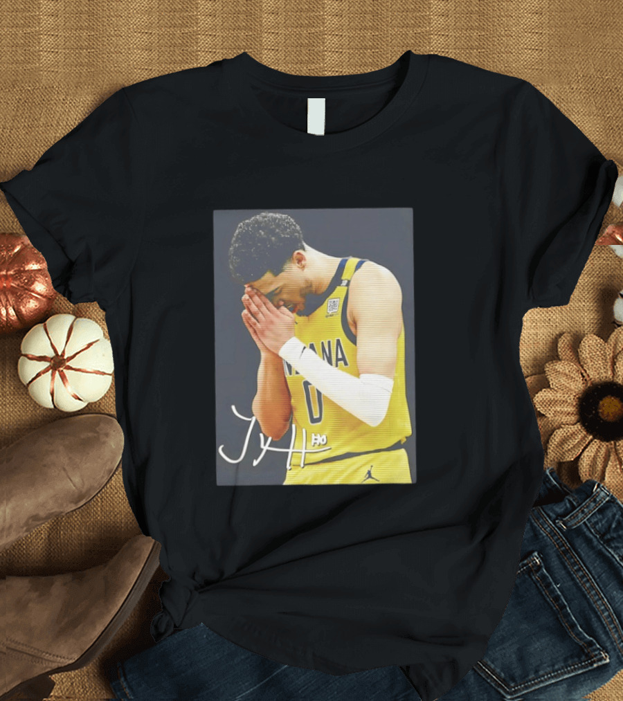 Tyrese Haliburton Indiana Pacers Praying NBA 0 JH Signature T-Shirt