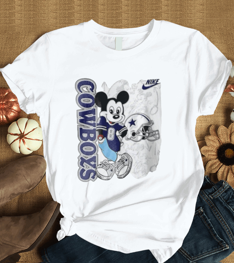 Cowboys Mickey Mouse 8 Football Jersey Cartoon Nike T-Shirt