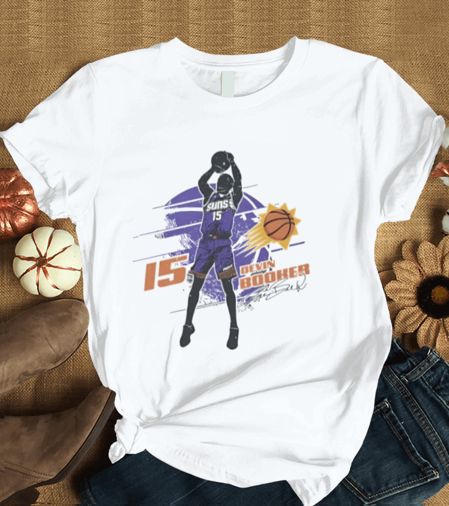 Devin Booker Phoenix Suns Basketball 2026 Number 15 Jumper T-Shirt