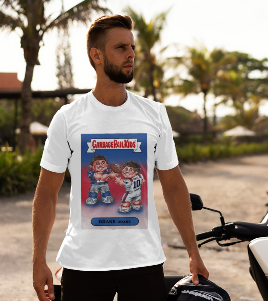 Garbage Pail Kids Drake Maye New England Patriots 10 T-Shirt