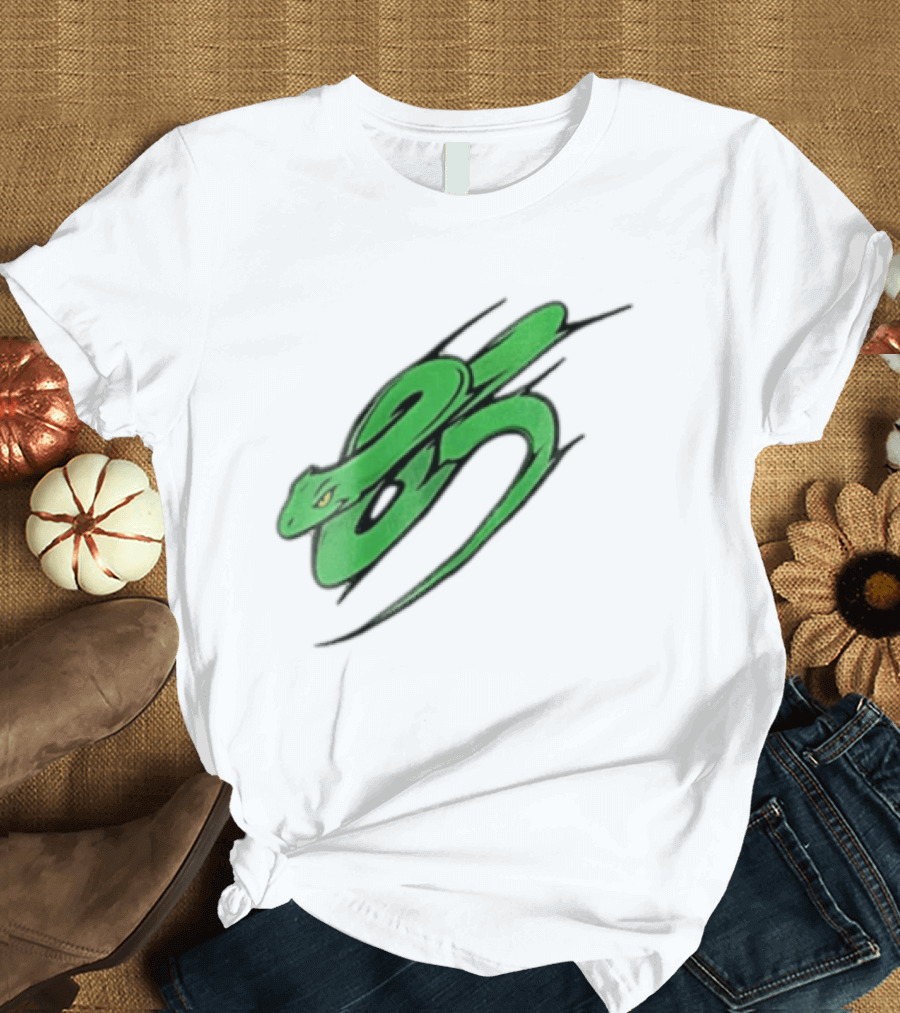 Green Snake Shaped Number Five Serpent T-Shirt