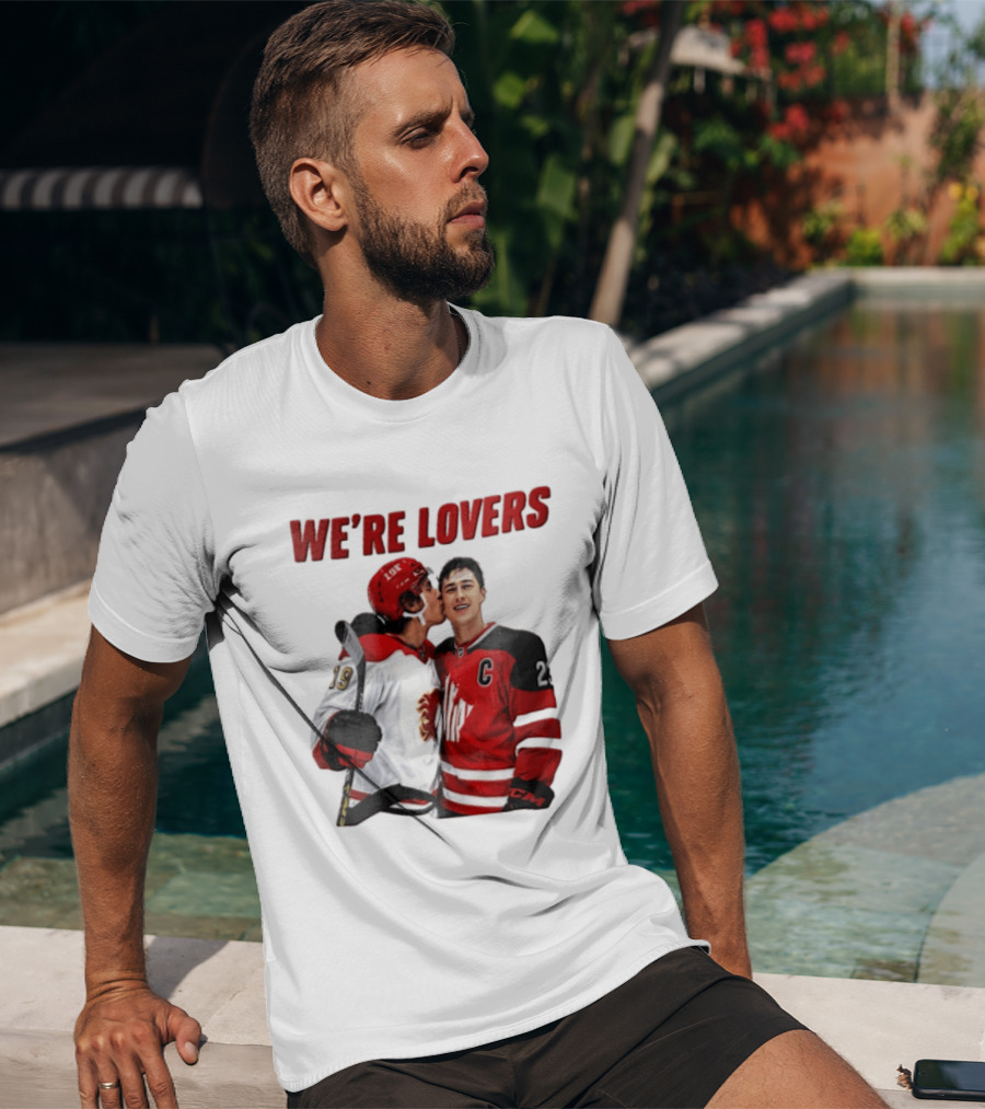 NHL Calgary Flames Matthew Tkachuk Quinn Hughes We're Lovers T-Shirt