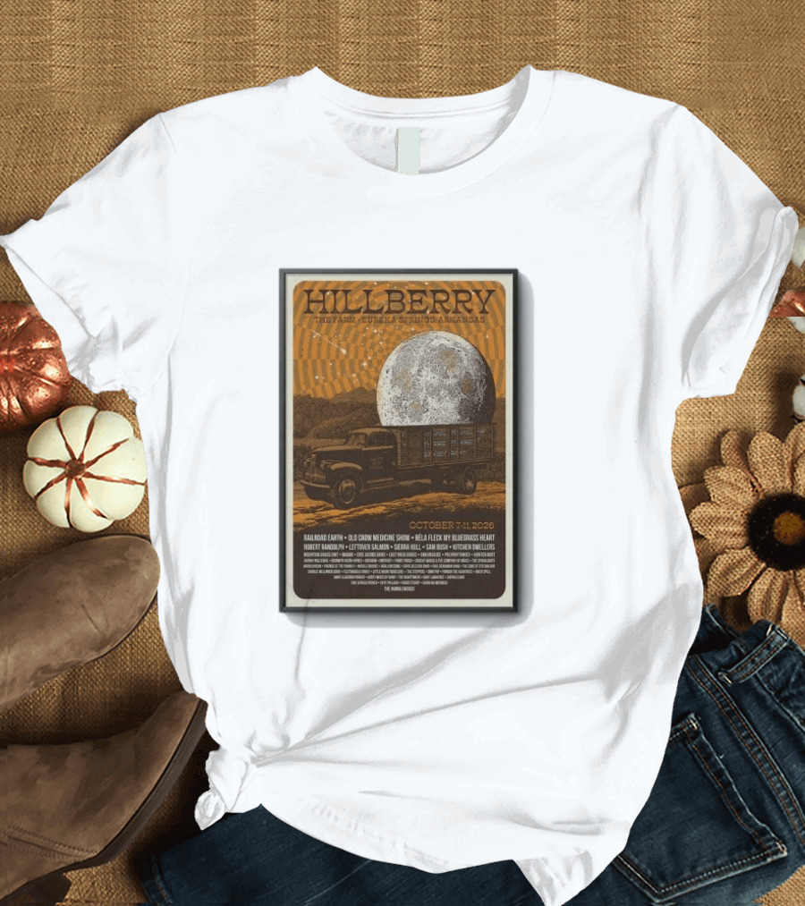 Hillberry Festival 2026 The Farm Eureka Springs Arkansas October 7 11 Railroad Earth Old Crow Medicine Show Bella Fleck T-Shirt