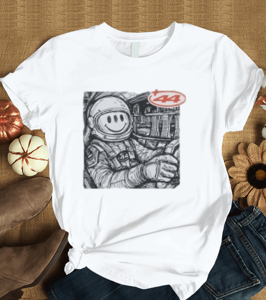 Plus44 Cosmic Circuit Astronaut With Smiley Face Helmet In Spacecraft T-Shirt