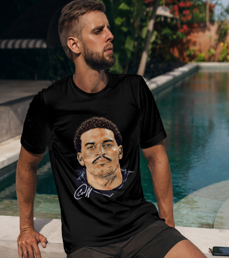 Caleb Williams Chicago Bears Football Retro Mustache T-Shirt