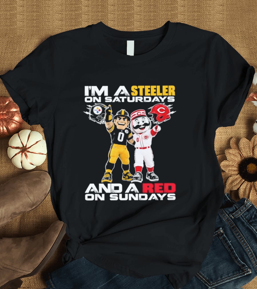 I'm A Steeler On Saturdays And A Red On Sundays With Mascots T-Shirt