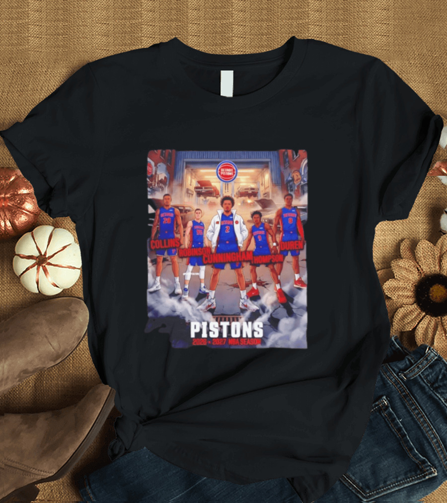 Detroit Pistons 2026 2027 NBA Season Cunningham Thompson Duren Robinson Collins T-Shirt