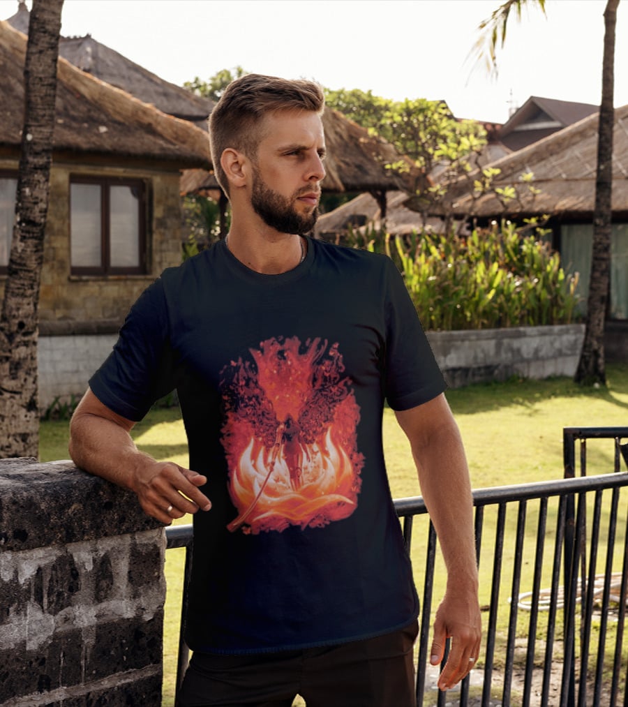 Elden Ring Scarlet Bloom Sword Woman Fiery Flower T-Shirt