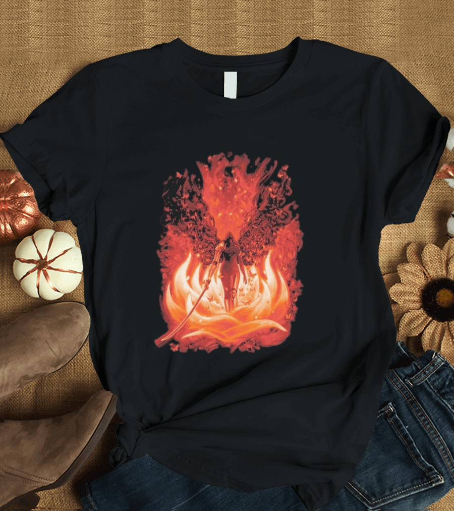 Elden Ring Scarlet Bloom Sword Woman Fiery Flower T-Shirt