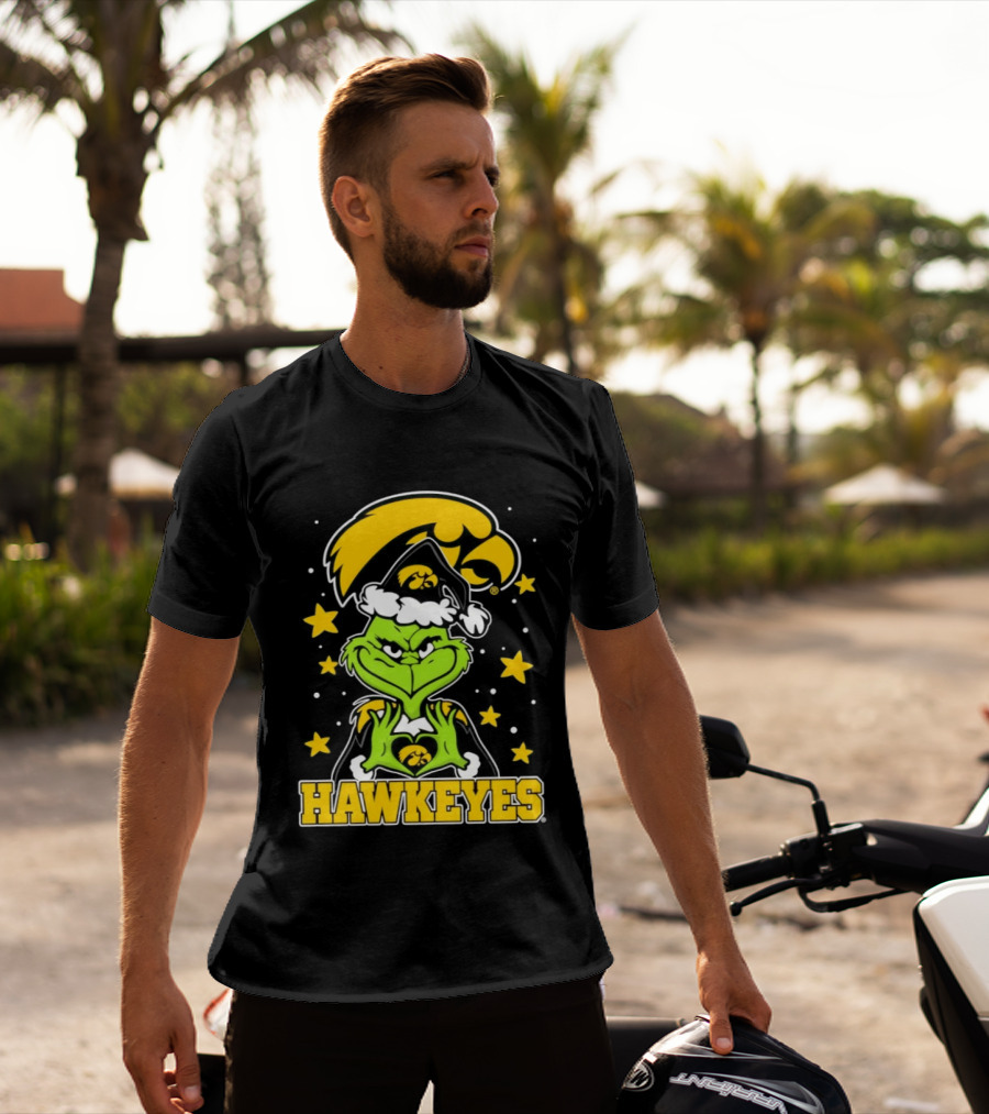 Iowa Hawkeyes Grinch Christmas NCAA Fan Gear T-Shirt