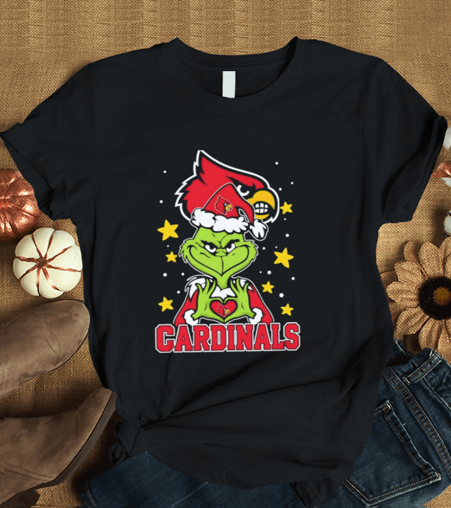 Louisville Cardinals Christmas Grinch Holiday Spirit T-Shirt