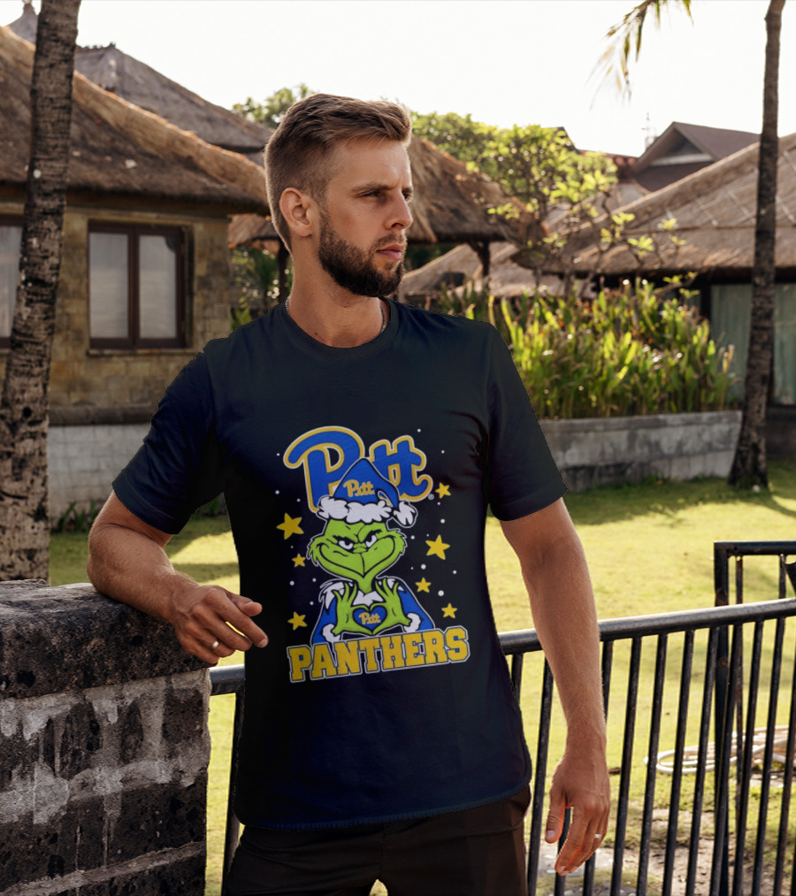 Pitt Panthers The Grinch Heart Hands University Of Pittsburgh T-Shirt