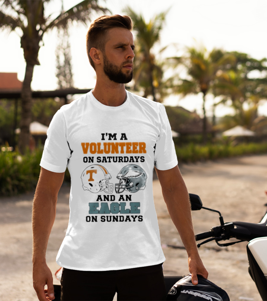 I'm A Volunteer On Saturdays And An Eagle On Sundays Football Helmets T-Shirt