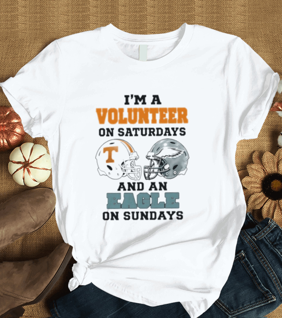 I'm A Volunteer On Saturdays And An Eagle On Sundays Football Helmets T-Shirt