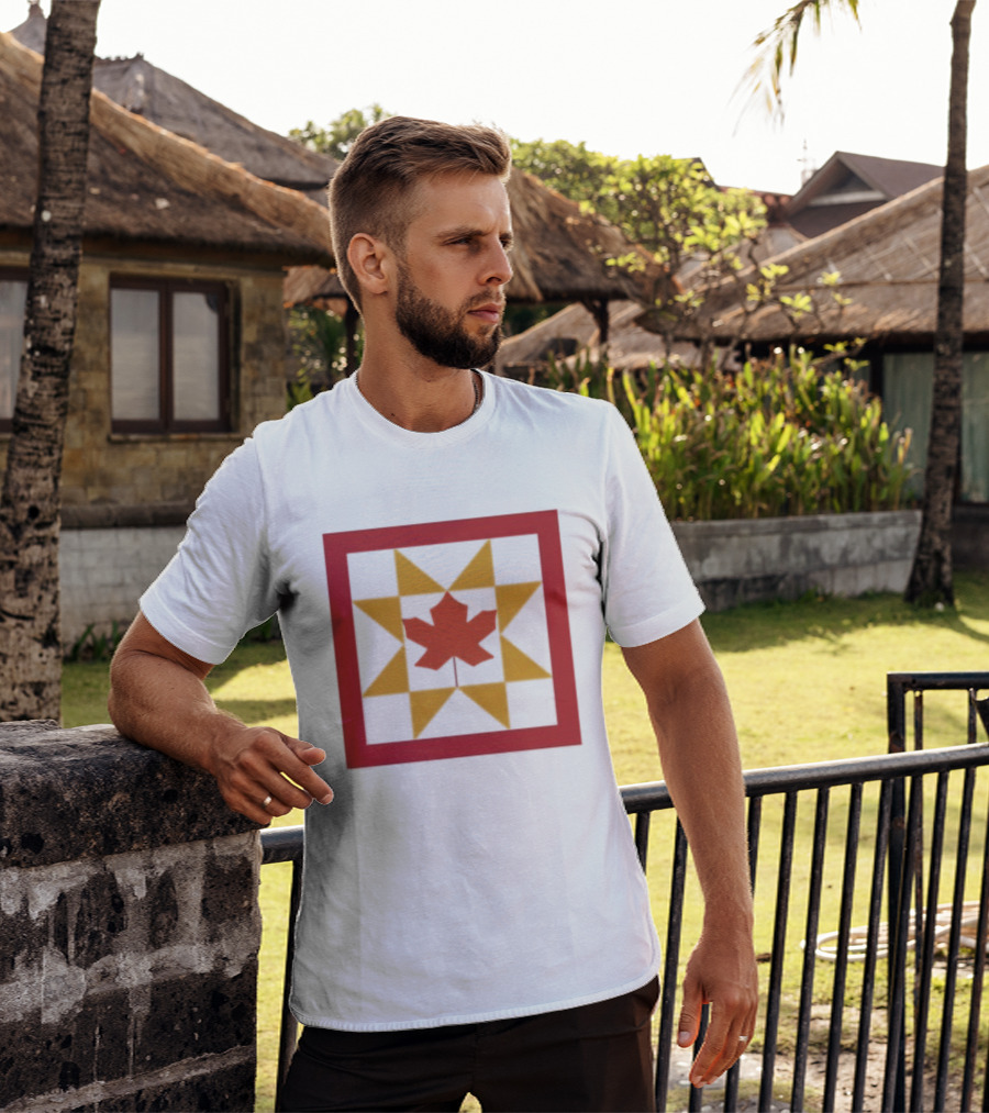 Kentucky Fall Quilt Maple Leaf Star Patchwork T-Shirt