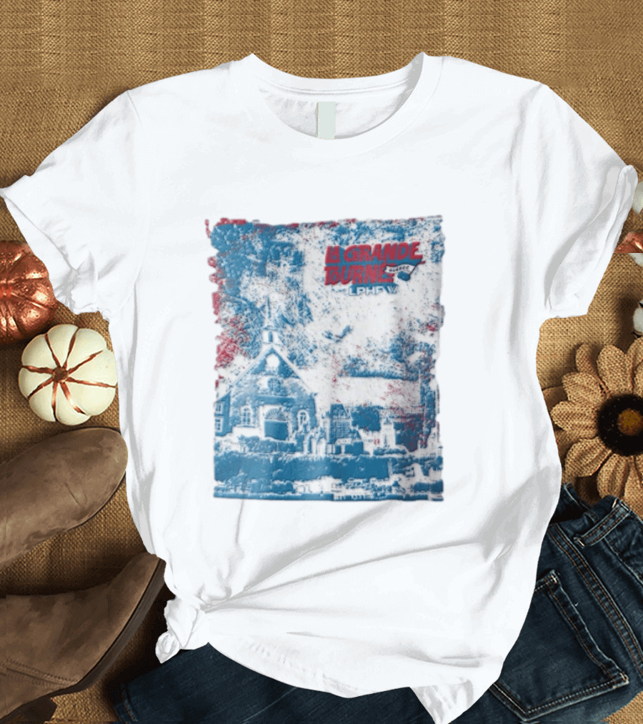 Lphf La Grande Tournee Quebec City Skyline Church Buildings T-Shirt