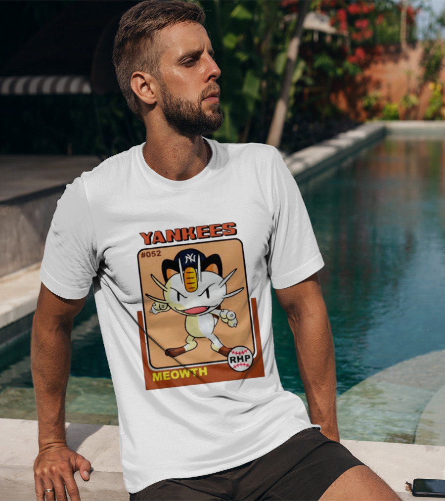 Yankees Meowth #052 RHP Baseball Card T-Shirt