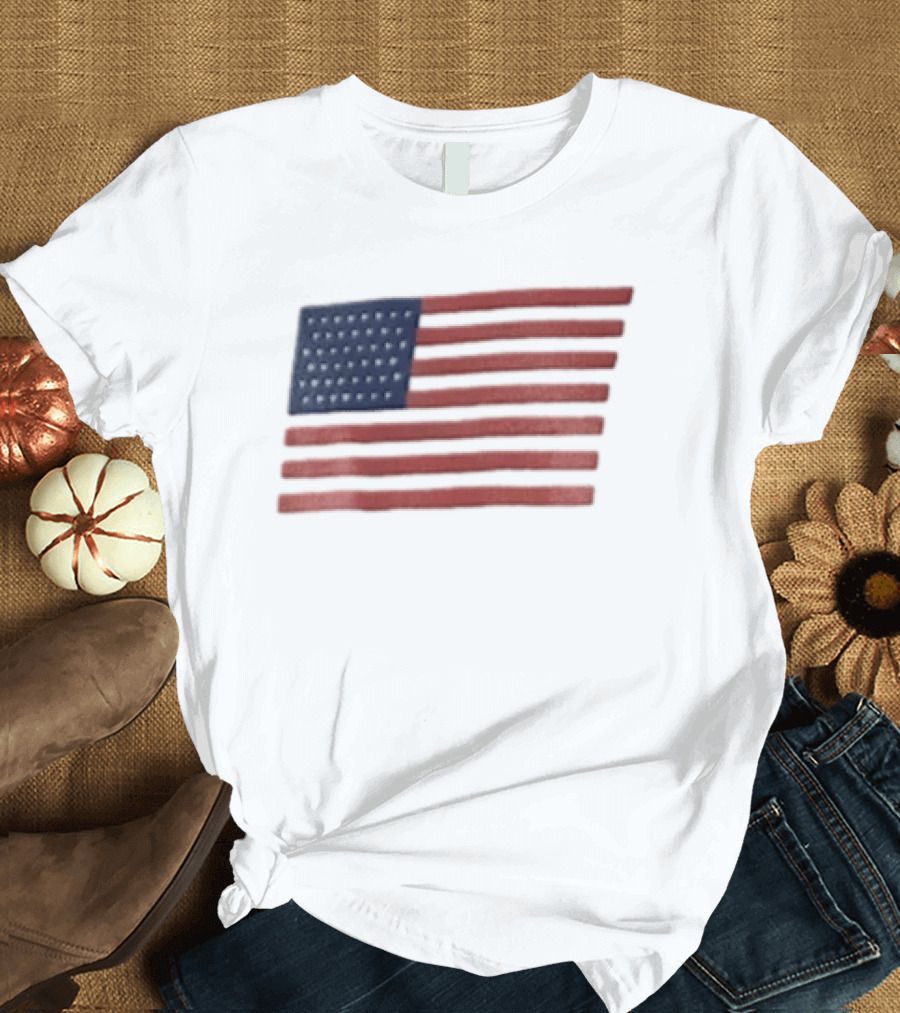 Pure Baseball American Flag Grey Stars And Stripes Iconic Heritage T-Shirt