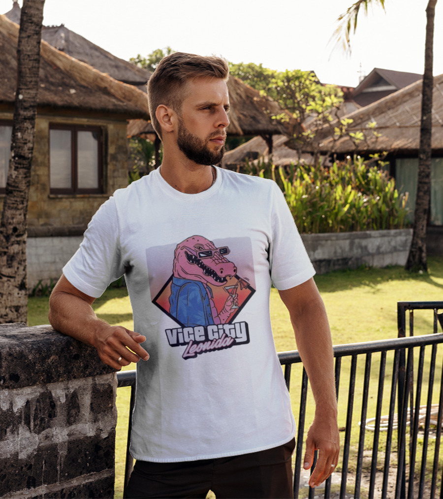 Grand Theft Auto Vice City Leonida Gator With Cocktail Rockstar Games VI T-Shirt