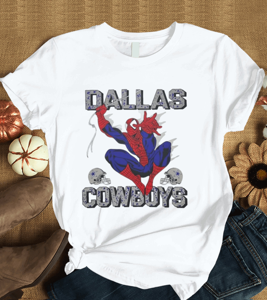 Dallas Cowboys Spider Man Marvel Super Hero NFL T-Shirt