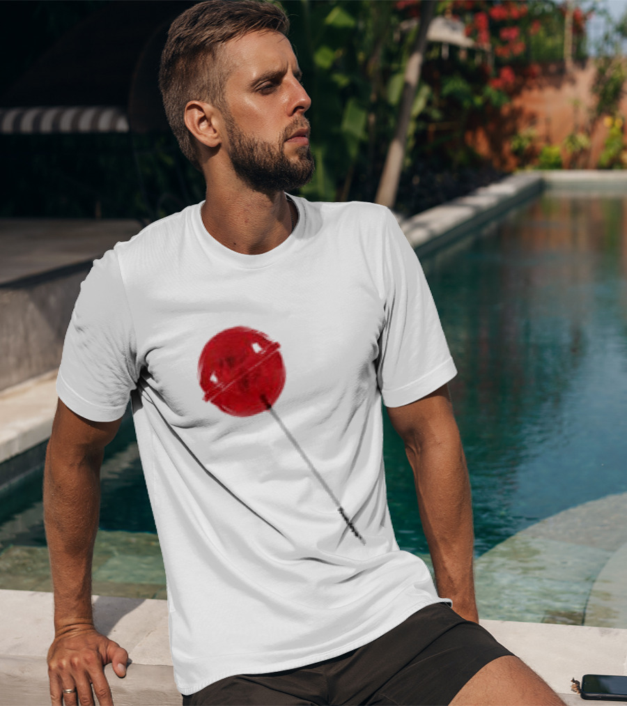 Twojeys Lollipop White Red Candy Stick T-Shirt