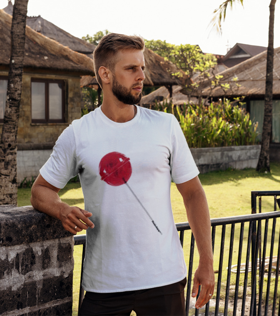 Twojeys Lollipop White Red Candy Stick T-Shirt