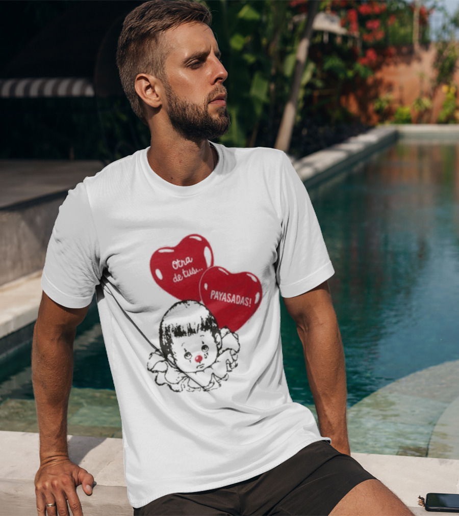 Willy Chavarria Payasadas Red Heart Balloons And Child Clown T-Shirt